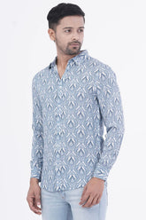 Mens Casual Shirt (Blue Printed)